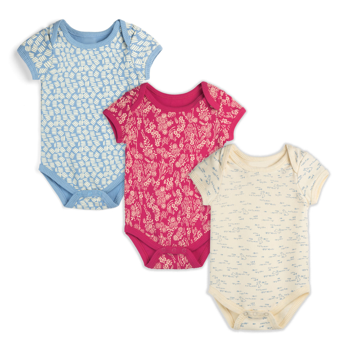 Nautinati Cotton Printed Pack Of 2 Bodysuits For Infant Girls
