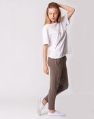 White Maternity Shirts: V-Neck Tee for Nursing Mothers