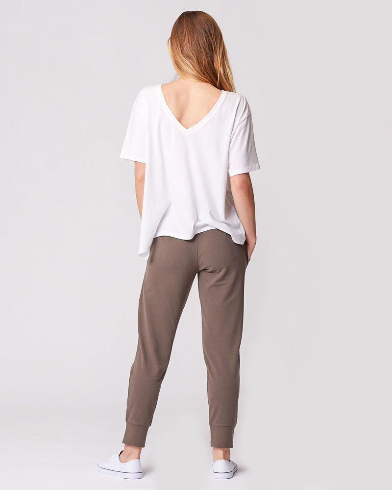 White Nursing V-Neck Maternity Shirts for Fashionable Mothers