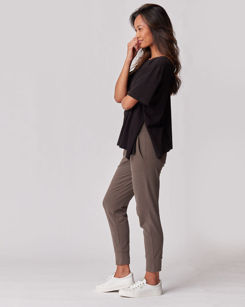 Essential black maternity shirt for nursing mothers - Everywhere V-Neck Tee for everyday wear